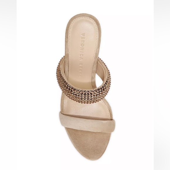 Veronica Beard Sandals Alvari Sand Topaz Heels - Picture 4 of 7